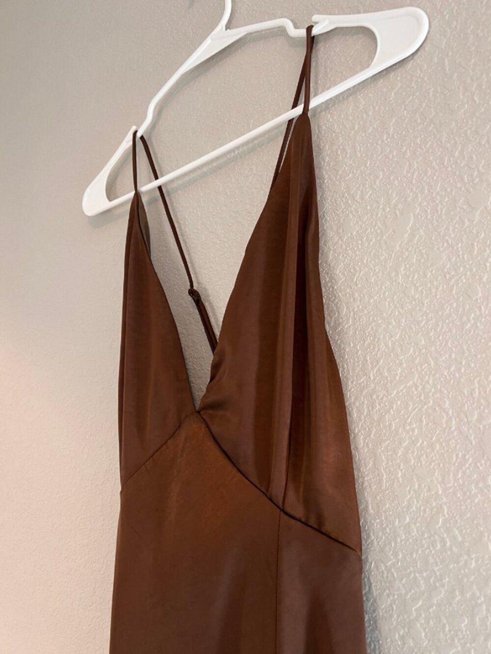 Hello Molly Brown Satin Midi Dress Cowl Neck Open Back Women's US 8 - Picture 2 of 4